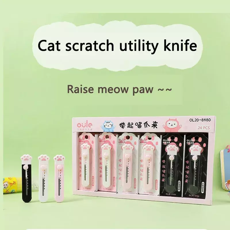 Simpatico Mini Art Utility Knife Cartoon Cat Paw Shape Cutter Express Box tagliacarte apri busta lama cancelleria forniture artistiche