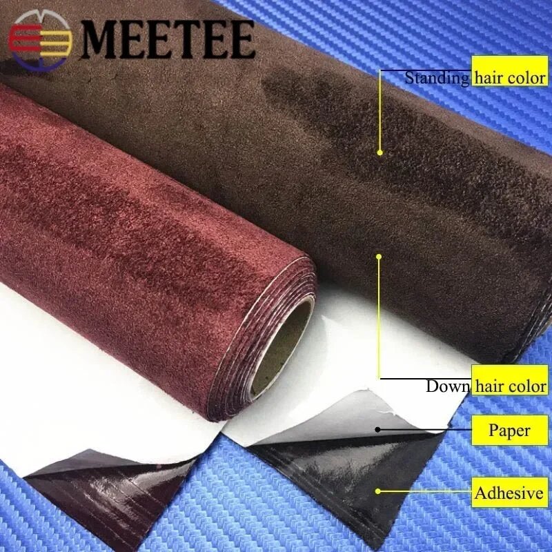 Meetee-Tecido de camurça para modificação do interior do carro, pano auto-adesivo, painel da porta, bancada DIY Supply, 20x30cm, 50x143cm