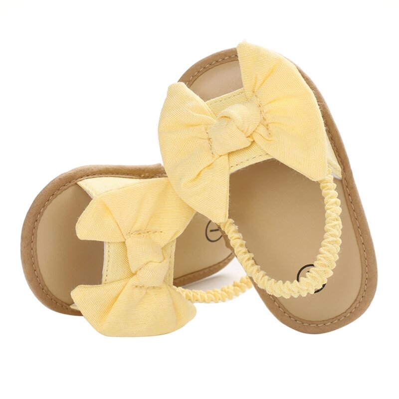 Sandali Bowknot per neonate Casual suola morbida scarpe eleganti da principessa Patchwork antiscivolo piatto per calzature Sandalias all'aperto 0-18M