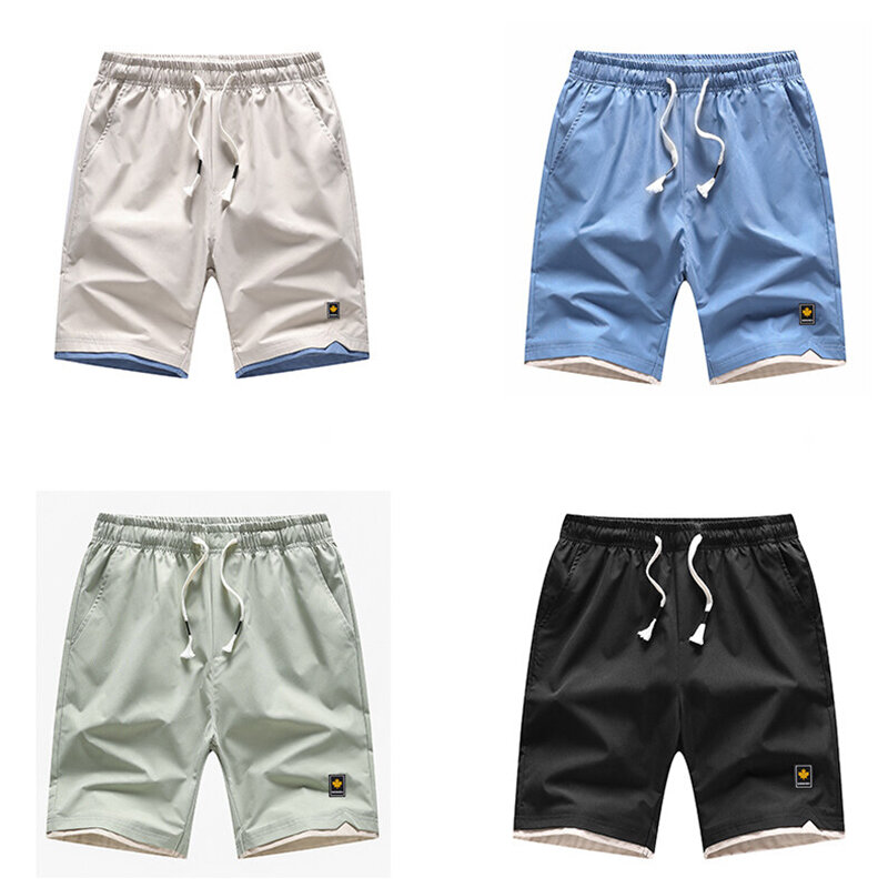 Pantalones cortos deportivos para hombre, ropa de playa informal, holgada, de Color sólido, 8Xl talla grande, verano, 2023