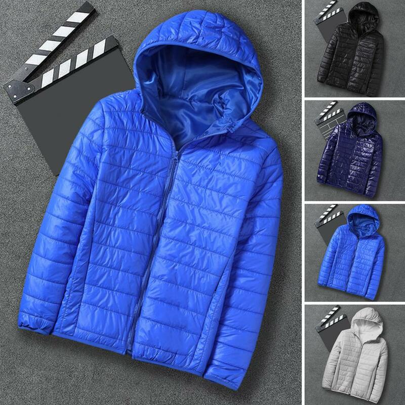 Unisex Cotton Coat Hooded Cotton Coat Windproof Men's Winter Cotton Coat with Hood Neck Protection Padded Pockets Warm Soft