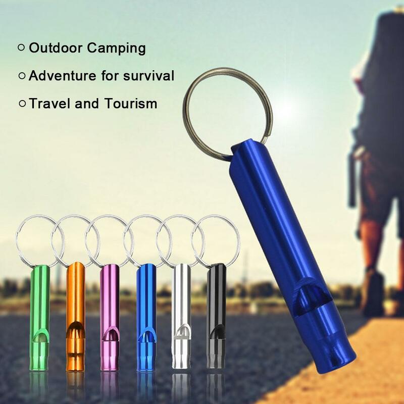 Whistle Disaster Prevention Loud Sound Multifunction Whistle Keychain Small Whistle Aluminum Training Outdoor Portable Survival