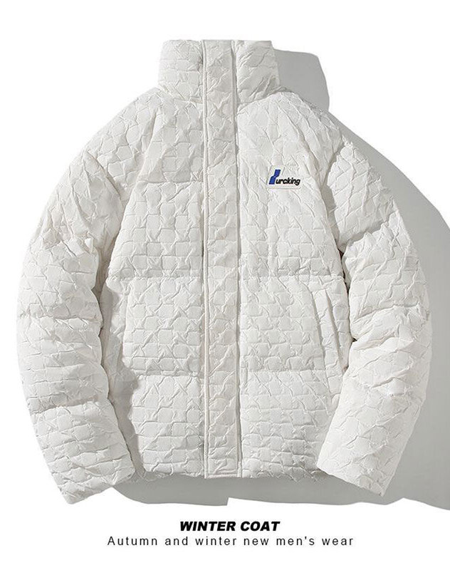 Jaqueta masculina acolchoada em algodão, gola solta, rua alta, etiqueta americana, tamanho grande, casaco de inverno, novo