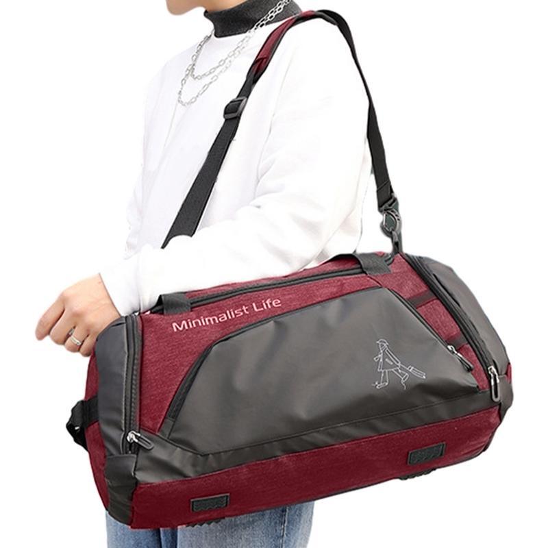 Grand sac fourre-tout en nylon imperméable et anti-rayures pour femme, sac de sport, sac de sport, sac de voyage, compartiment à chaussures, cadeau pour femme