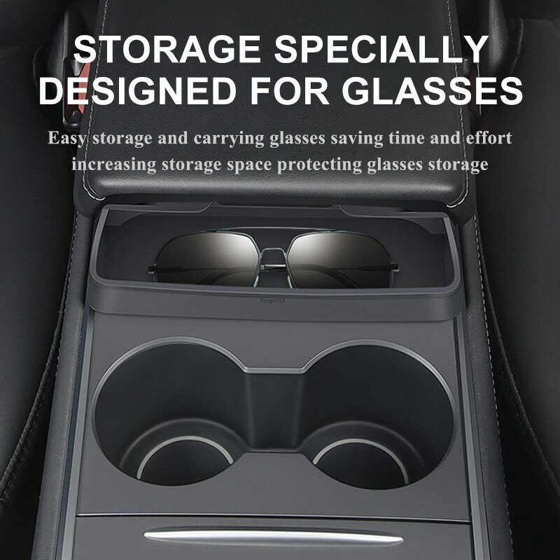 Tasca per occhiali con scatola del bracciolo di controllo centrale per Tesla Model 3 Y 2022 2023 accessori per Auto custodia in vetro cofanetto di stoccaggio ricambi Auto