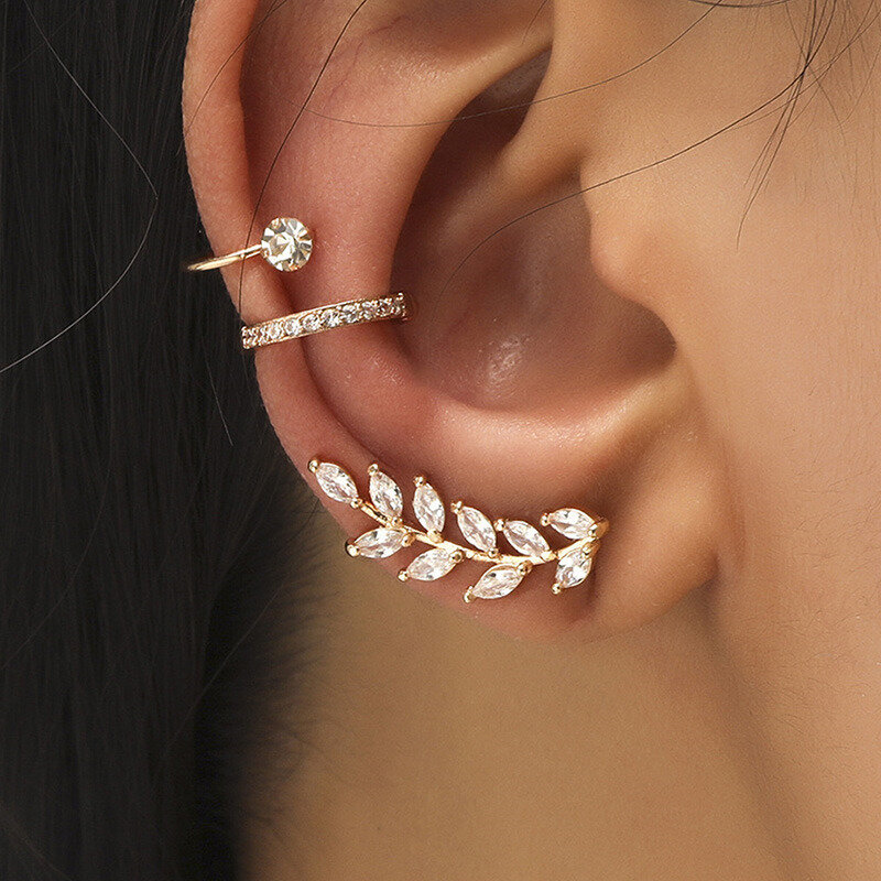 Металлические циркониевые зажимы для ушей в стиле панк, зажимы для ушей для женщин, небольшие геометрические серьги с-образной формы, зажимы для ушей, ювелирные изделия