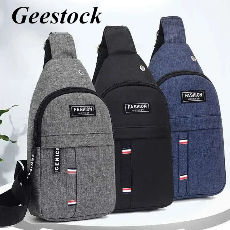 Geestock New Chest Bag For Male Men's shoulder bag Simple Nylon Fashion Mini Cross Bag Waterproof Crossbody Bag Luxury Bag 크로스백