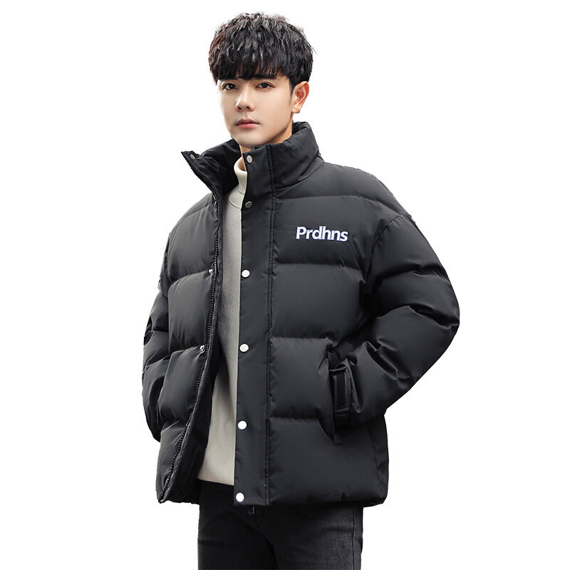 2022 Winter New Men's Short Down Jacket Youth Thickened Printing Couple Casual Coat Trend Men's Wear