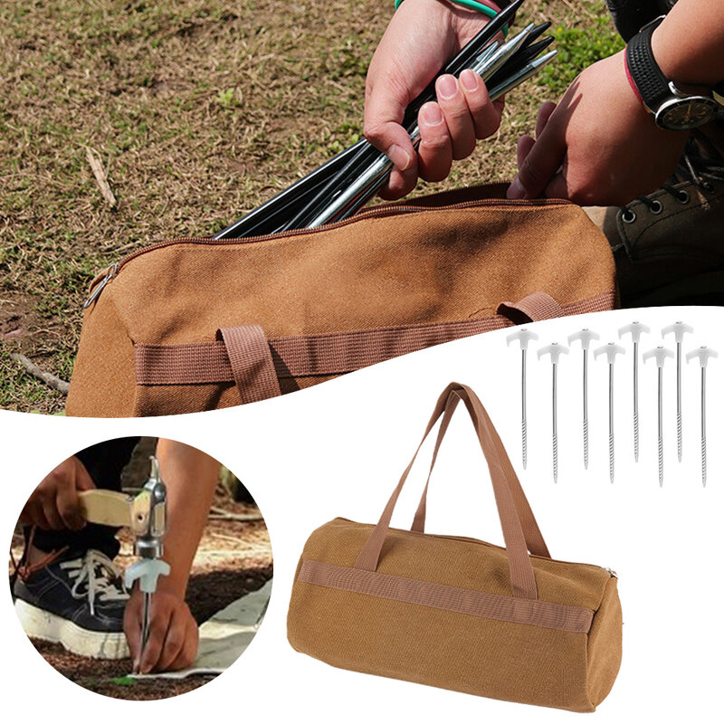 Screw In Tent Stakes With Camping Toolkits Bag Multifunctional Stable Tent Nail For Beach Canopys