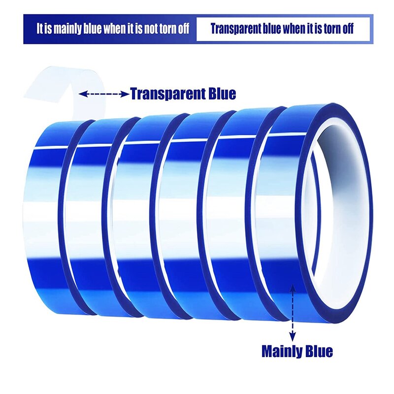 6 Rollen 20mm x 33m blaues Wärme band Hochtemperatur-Wärme übertragungs band für Wärme sublimation presse