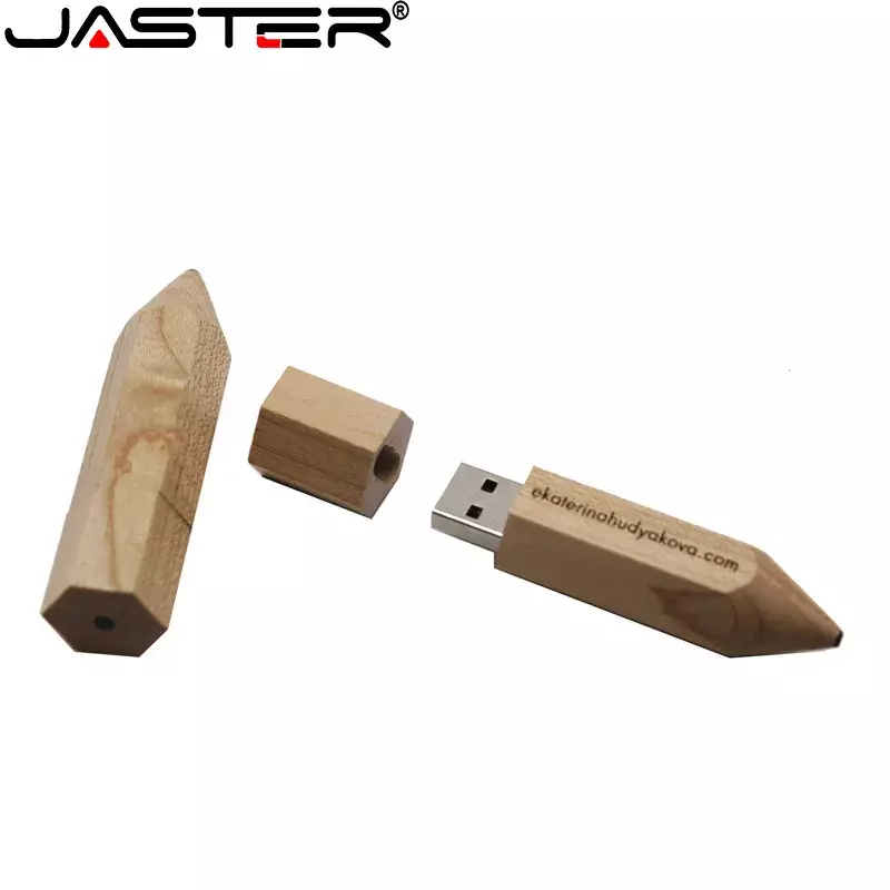 جاستر خشبية قلم رصاص محرك فلاش USB 128 جيجابايت الهدايا الإبداعية الحرة قلم به رسم من تصميمك محرك 32 جيجابايت بندريف 64 جيجابايت ذاكرة عصا U القرص