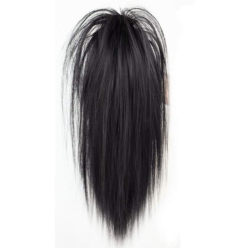 Ekstensi rambut ekor kuda 16 inci, pemanjang rambut sintetis poni lurus panjang untuk wanita