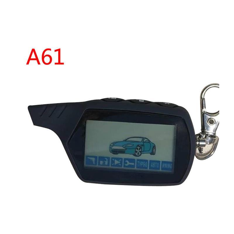 61พวงกุญแจ2-Way LCDรีโมทคอนโทรลKey FobสำหรับรัสเซียการรักษาความปลอดภัยยานพาหนะTwo Way Car Alarm System starLine A61