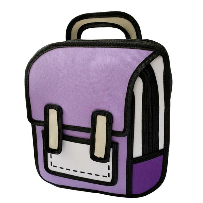 Студенческий рюкзак, милый мультяшный водонепроницаемый гладкий рюкзак на молнии для хранения книг, унисекс, 2D, для девочек и мальчиков, рюкзак для путешествий