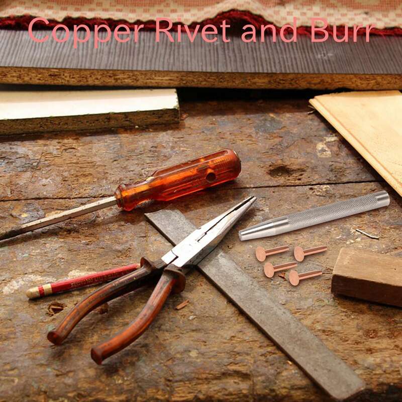 Remaches y rebabas de cobre (14mm y 19mm) con 2 piezas, herramienta de perforación para cinturones, bolsos, collares, artesanía de cuero, paquete de 20