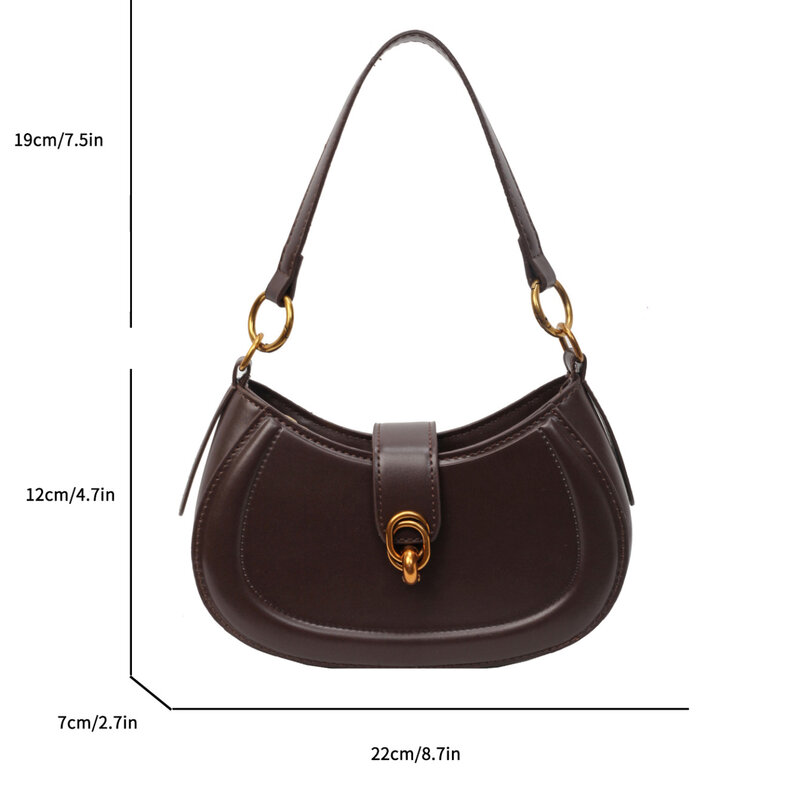 Saddle Single Shoulder Bags For Women 2024 Designer Trend Leather Small Underarm Crossbody Handbag And Purse Retro Female Bag