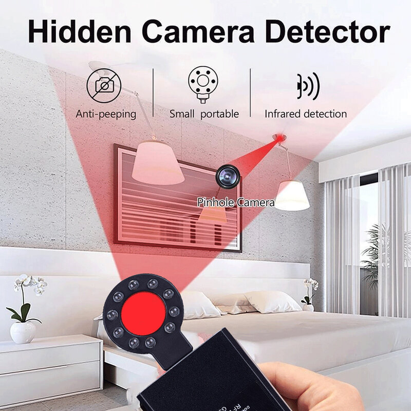 Tragbarer versteckter Kamera detektor Lochblende Anti-Abhör-Spionage-Kamera-Objektivs canner erkennen Gadget Anti-Peeping-Sicherheits schutz