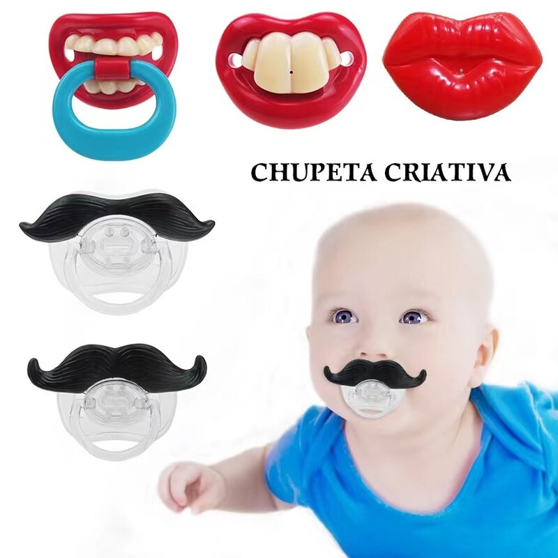 Chupete de silicona con forma de Animal para bebé recién nacido, accesorios de fotografía, labios, bigote, 0 a 3 años