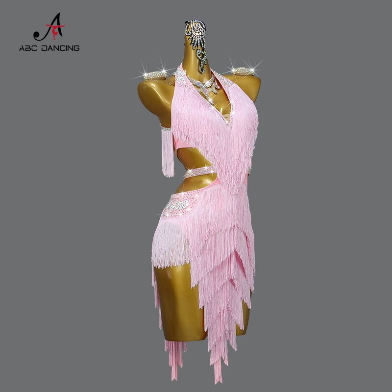 Robe de danse latine à franges pour femmes, jupe courte de Rhde fin d'année, vêtements de sport féminins, ligne de samba, sexy et professionnelle, 2024