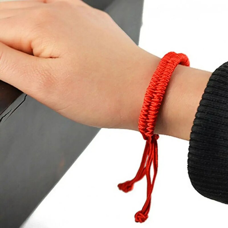 Braccialetto cinese corda rossa intrecciata braccialetto regolabile fatto a mano braccialetto di corda rossa fortunata natale vicino anno regali illuminati. Invito ricchezza