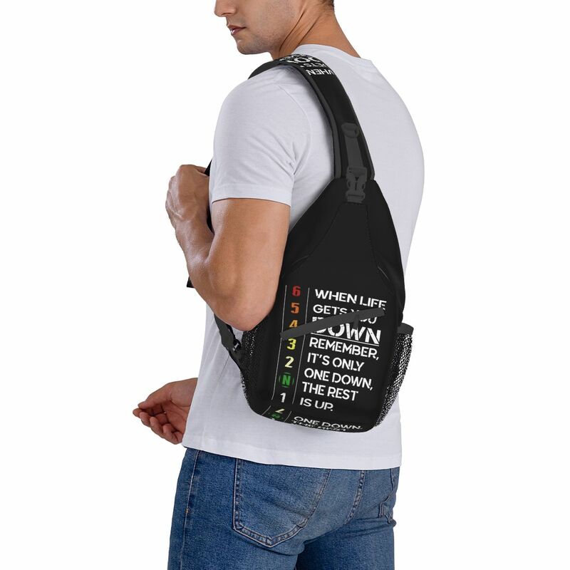 Remember It's Only One Down Crossbody Sling Bags, Chest Bag, Gear Motorcycle Motivational Gifts, mochila de hombro Daypack Bookbag