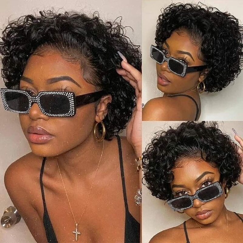 Pixie Cut Wig Short Bob Human Hair 13x4 Lace Frontal Wigs Transparent Lace Human Hair For Black Women Lace Front Human Hair Wig
