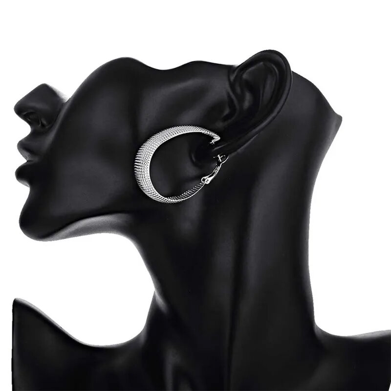 Nuovi orecchini a cerchio in argento Sterling 925 per le donne regalo di nozze Fine europa gioielli regalo di natale festa di fidanzamento