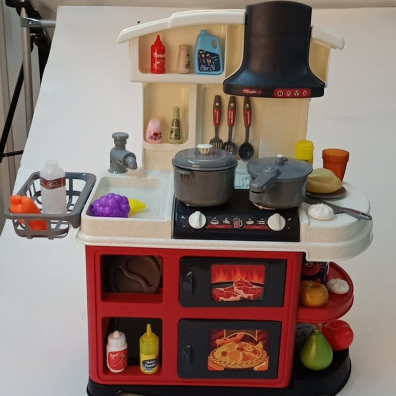 Big Kitchen Toy Set para crianças, Play House, Kitchenware Set, Simulation Spray, Baby Mini Food Cooking Toys, Presentes de Natal para menina, 61cm