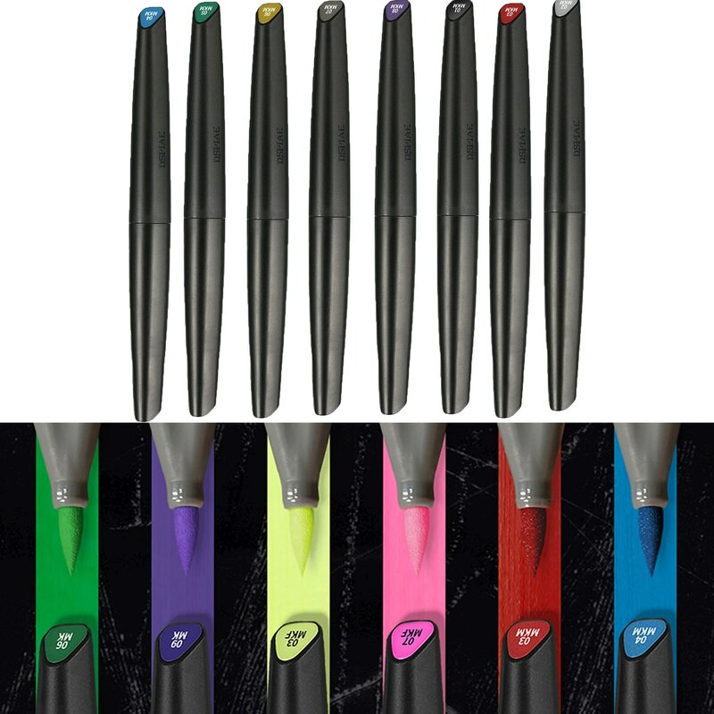 DSPIAE 8 cores MKM escova caneta à base de água favorável ao meio ambiente cabeça macia marcador cor metálica