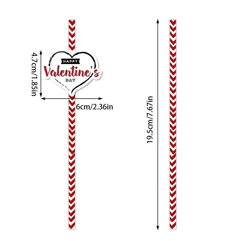 24 pezzi san valentino strisce bianche rosse cannucce di carta usa e getta forniture per eventi per feste di compleanno cannucce biodegradabili