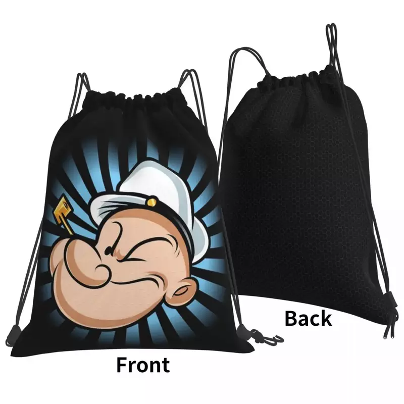Popeye-mochilas de marinero para hombre y mujer, morrales multifunción con cordón, bolsa deportiva para libros, escuela
