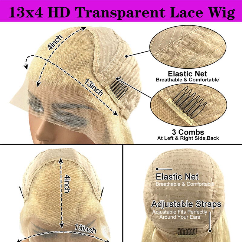 Wig rambut manusia gelombang tubuh warna abu-abu untuk wanita 13x4 HD Wig Frontal renda transparan telah ditanami dengan kepadatan 150% Wig manusia Remy