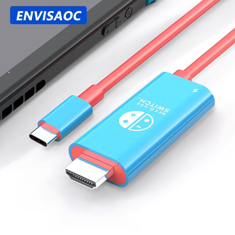 Kabel Adaptor Konversi Kompatibel dengan HDMI USB Tipe C Ke 4K untuk Konverter Proyeksi Saluran Laptop Ponsel TV Sakelar Nintendo