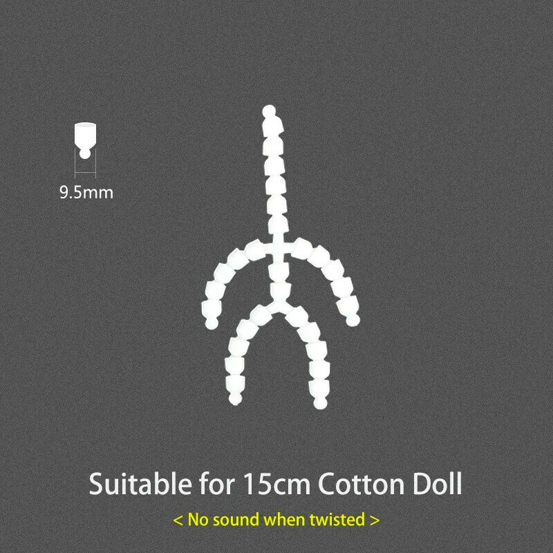 10cm & 15cm & 20cm esqueleto de boneca de algodão, uma ferramenta para infundir a alma de bonecas de algodão, um esqueleto silencioso especial para bonecas, 9.5mm