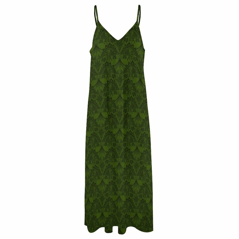 Stegosaurus Lace - Green Sleeveless Dress Women's clothing summer clothes for women beach outfits for women dress for women 2023