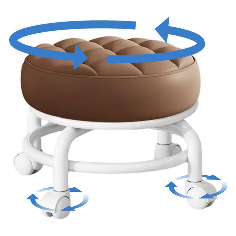 Rolling Vanity Stool com rodas, Cadeira rotativa, Cadeira giratória, 360 rolamento cadeira giratória, para Aluguer Casa
