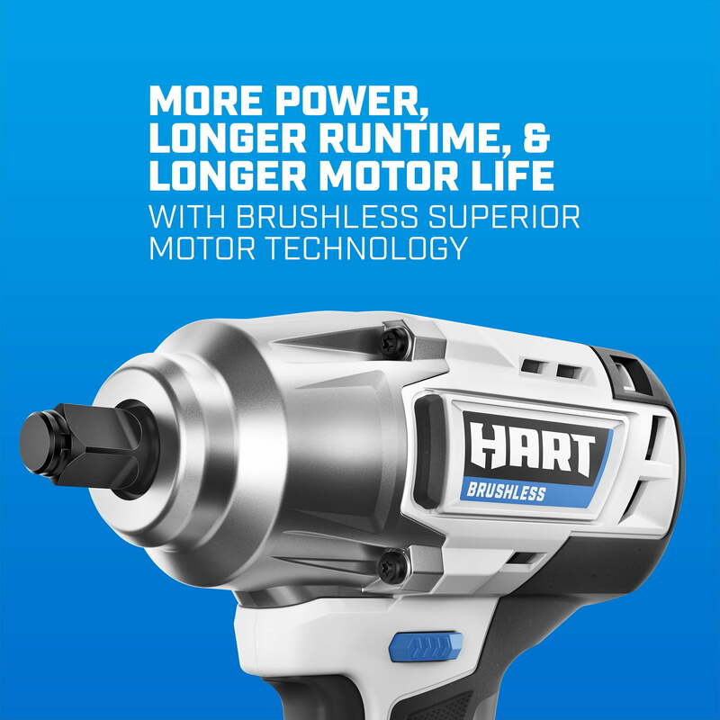 HART 20-Volt 1/2-inch Battery-Powered Brushless Impact Wrench (Battery Not Included)