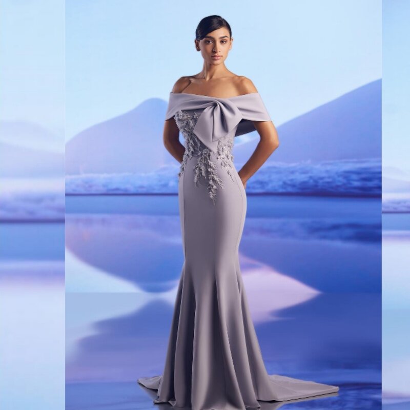 Saudi Arabia Ball Dress Evening Jersey Applique Draped Pleat Cocktail Party Mermaid Off-the-shoulder Bespoke Occasion Gown