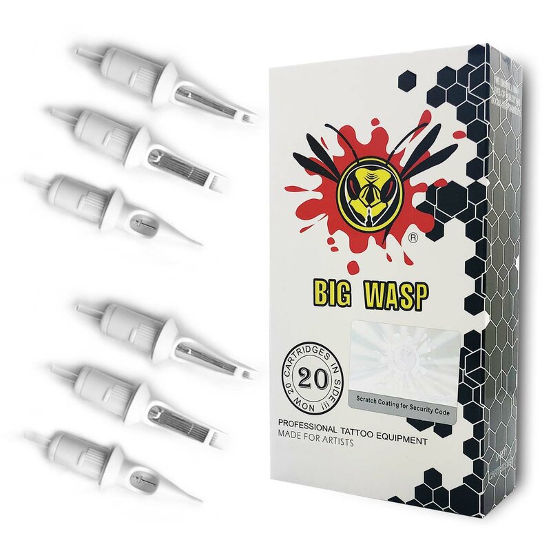 BIGWASP RM cartuchos de aguja para tatuaje, máquinas de agujas redondas desechables, delineador redondo estéril DragonHawk, 20 unids/lote por caja
