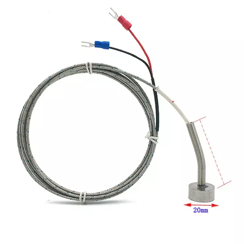 자기 열전대 타입 K /pt100 -200 + 450 °C 휴대용 표면 온도 센서, DIA 20mm 차폐 미니어처 커넥터