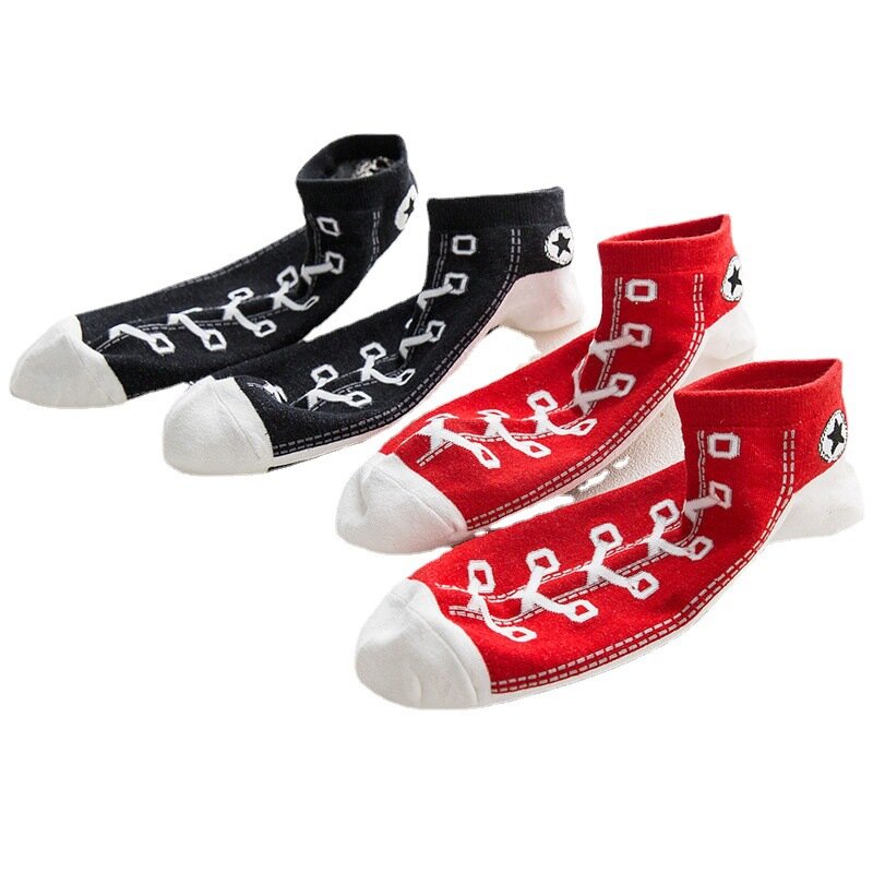Fashion Lustige frauen Männer Harajuku Stil Socken Kawaii Schuh Drucken Nette Kurze Socke Geschenk Für Frauen Männer Dropshipping