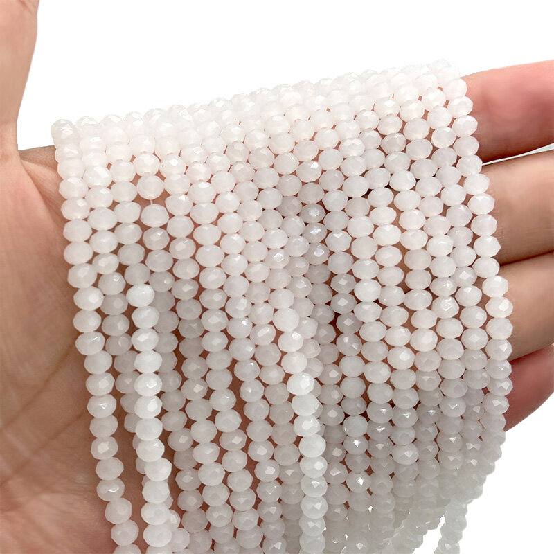 Multiwarna 2 3 4 6 8Mm Austria Manik-manik Kristal Bersegi Longgar Spacer Bulat Manik-manik Kaca Gelang DIY untuk Membuat Perhiasan