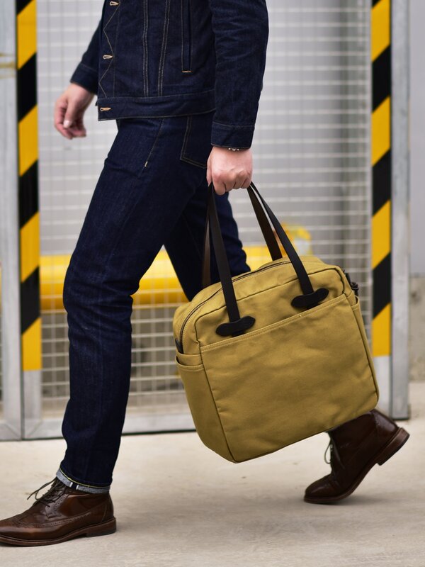 خياط براندو-حقيبة يد قماشية مشمع بالزيت ، سعة كبيرة ، حقيبة حمل بسيطة ، حقيبة كتف لرحلة قصيرة ، موضة امريكيّة ، كاجوال ،