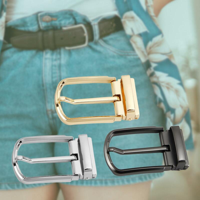 Reversible Belt Buckle Casual Decorative Versatile Rectangle Pin Buckle for Jeans Belt Christmas Dress Belt Trousers Fathers Day