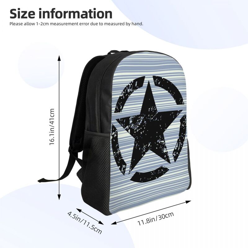 3D Print Military Tactical Army Star Backpacks for Girls Boys School College Travel Bags Men Women Bookbag Fits 15 Inch Laptop