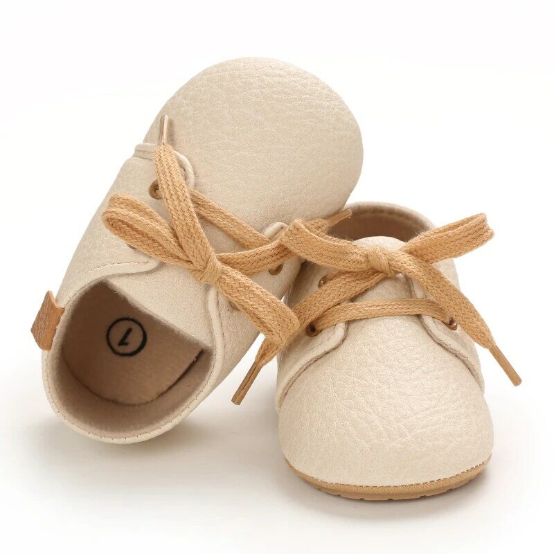 Sepatu Bayi Baru Lahir Bayi Perempuan Anak Laki-laki Kulit Retro Sol Karet Balita Multiwarna Sepatu Sandal Bayi Baru Lahir Antilicin