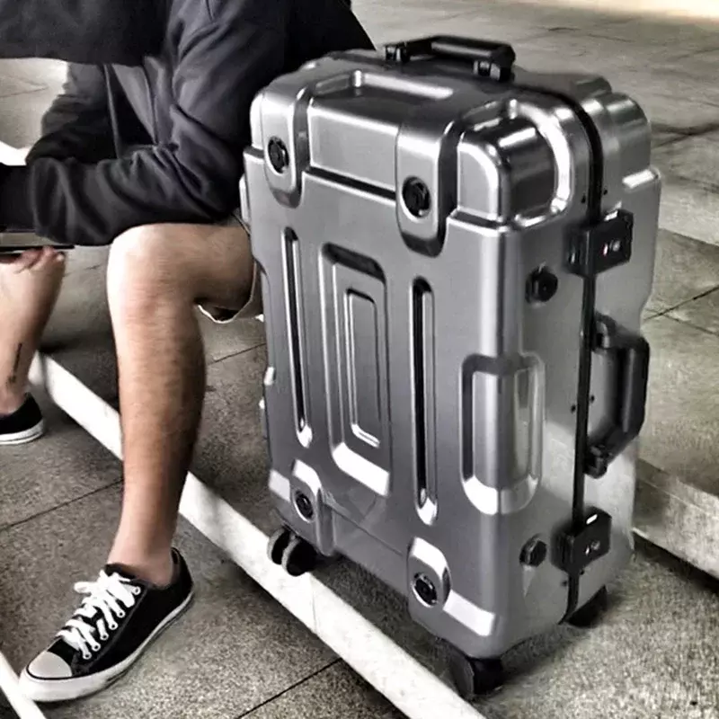 Bagasi pribadi pria kokoh tebal 28 Inch kotak troli Silent Shockproof roda Universal kasus dudukan koper perjalanan