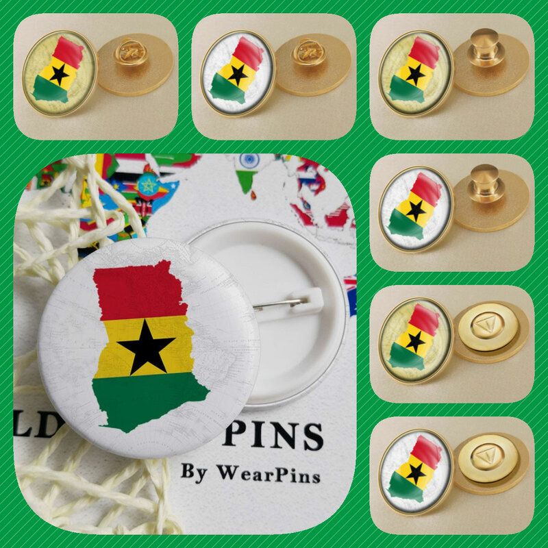 Áo Khoác Ghana Người Ghana Bản Đồ Quốc Kỳ Quốc Huy Thổ Cẩm Huy Hiệu Lưng Chân