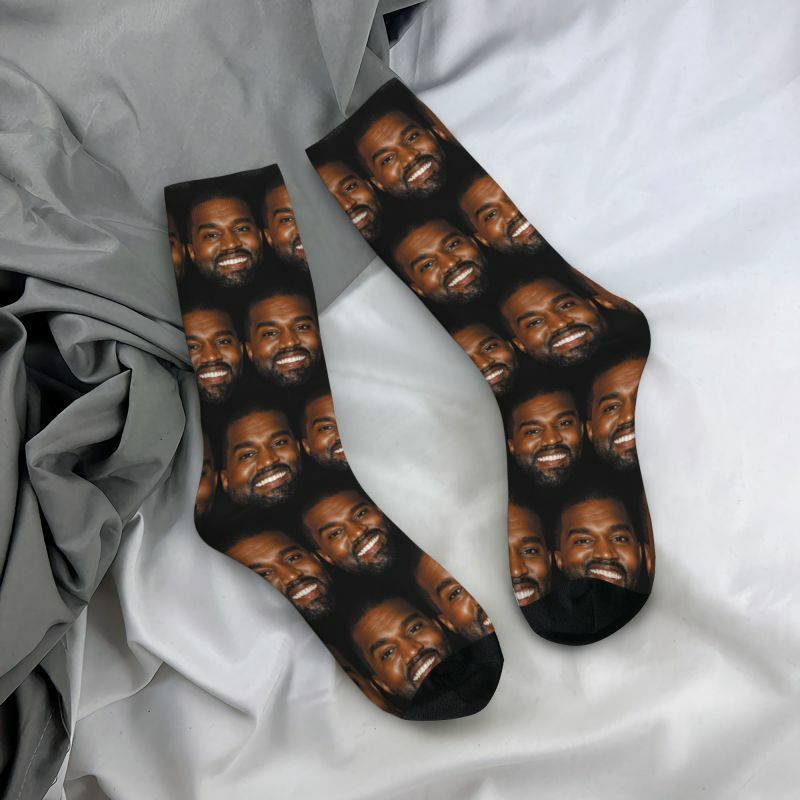 Grappige Mannen Grappige Kanye West Meme Jurk Sokken Unisex Comfortabele Warme 3d Print Crew Sokken