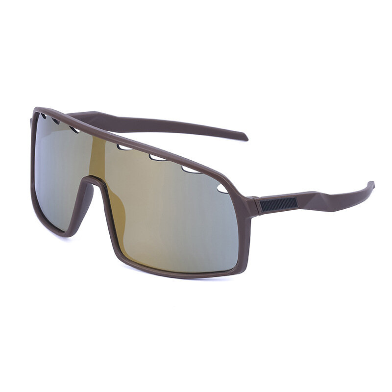 Gafas de sol TR90 planas para mujer, lentes de sol polarizadas a prueba de viento con montura azul, UV400